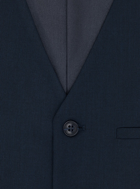 Trzyczęściowy granatowy garnitur męski