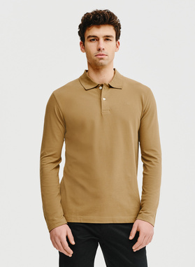 Oliwkowe polo longsleeve