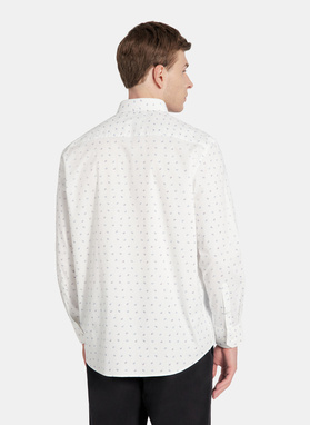 Biała koszula męska paisley