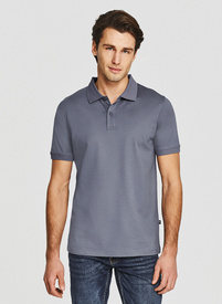Niebieski t-shirt polo z bawełny