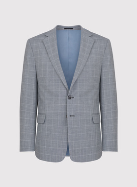 Szara marynarka garniturowa z wełną