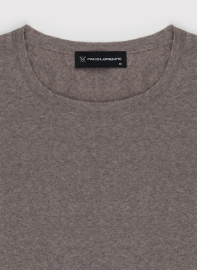 Brązowy sweter męski z wełny merino