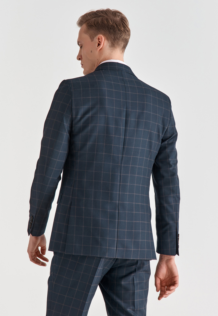 Granatowe spodnie garniturowe P21WP-6G-037-G