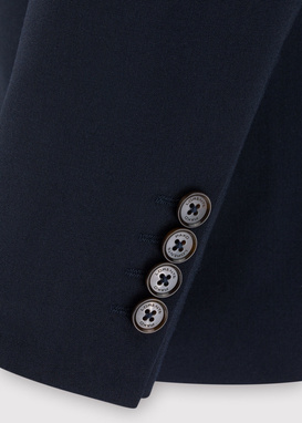 Gładka granatowa marynarka garniturowa