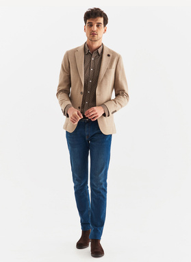 Casualowa marynarka męska w kolorze beżowym