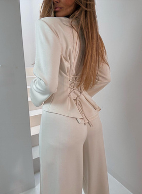 Komplet MAGNOLIA spodnie i bluza w kolorze jasny beż