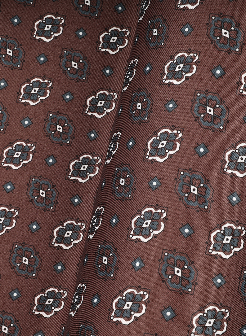 Brązowa poszetka męska we wzory