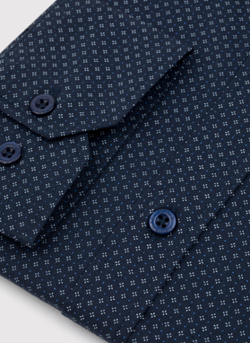 Granatowa koszula męska w mikrowzór
