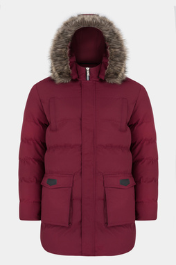 Bordowa męska kurtka z kapturem