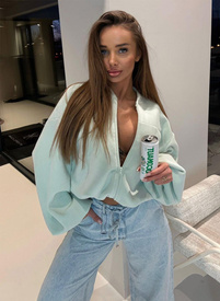 Bluza BOHO z polaru pistacja