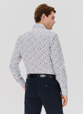 Koszula męska w kwiatowy wzór długi rękaw