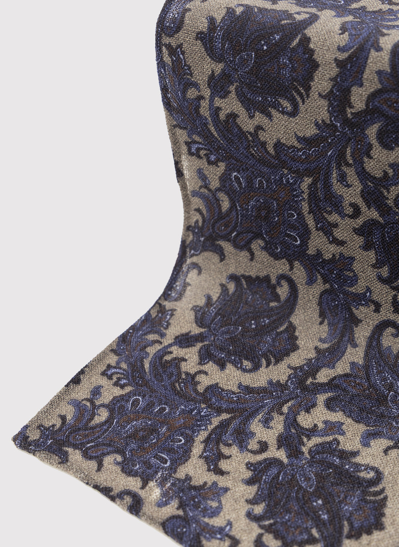 Beżowa poszetka męska paisley