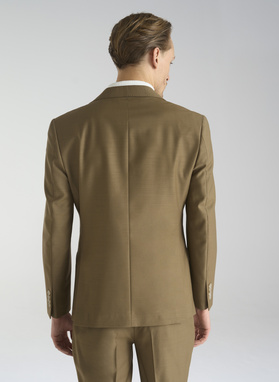 Jasnobrązowy męski garnitur z wełną