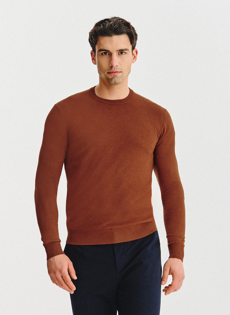 Rudy sweter męski