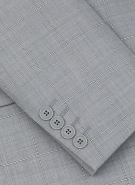 Szara marynarka garniturowa w delikatną kratę