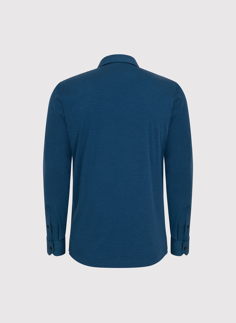 Bawełniana koszula męska w kolorze granatowym