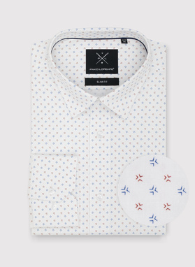 Biała koszula męska mikrowzór