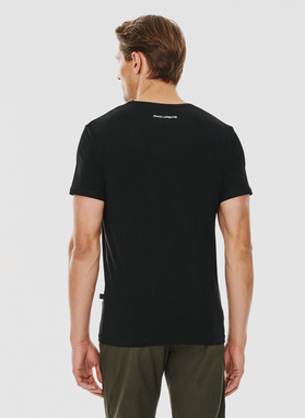 Czarny gładki T-shirt Basic