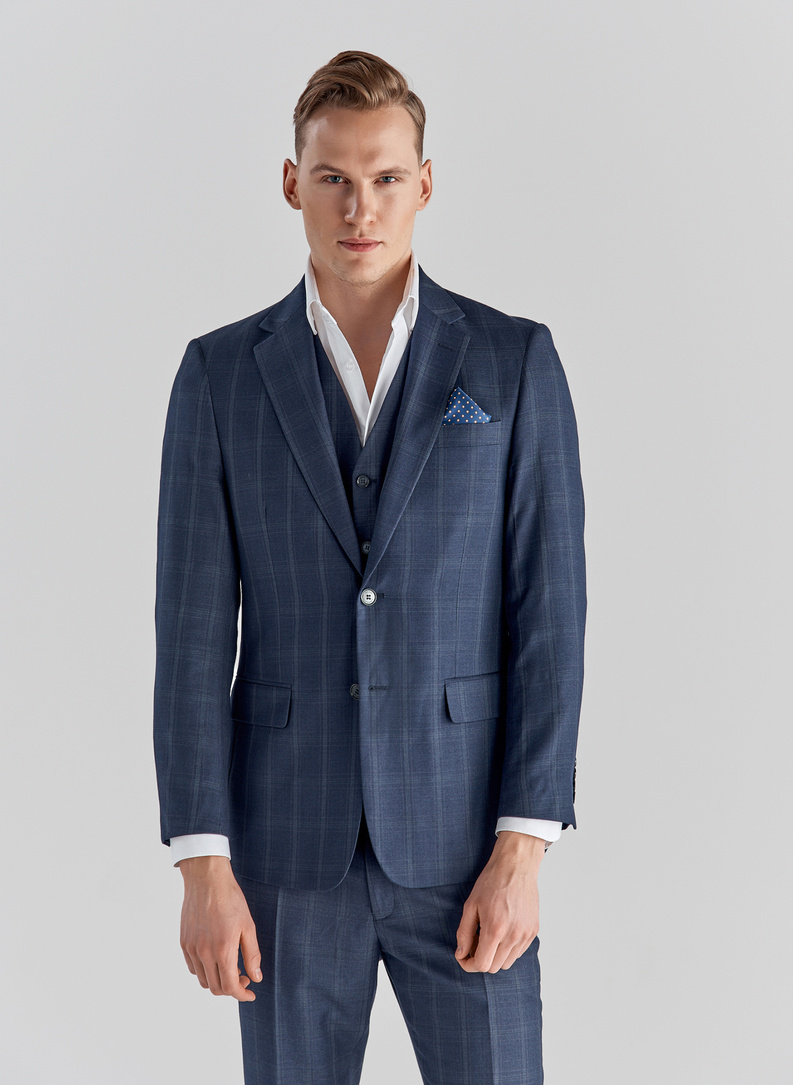 Granatowa marynarka garniturowa P21WF-3G-077-G-S