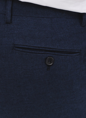 Granatowe spodnie ganiturowe z lnem