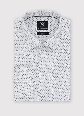 Biała koszula męska w mikrowzór