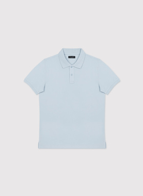 Niebieskie męskie polo z bawełny