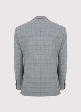 Szara marynarka garniturowa w kratę