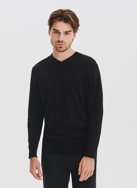 Czarny sweter męski v-neck