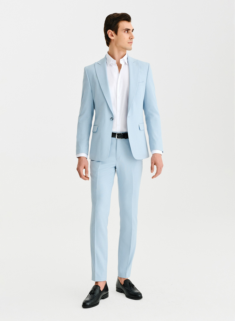 Błękitne spodnie ganiturowe