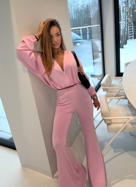 Komplet damski ENO w kolorze różowym