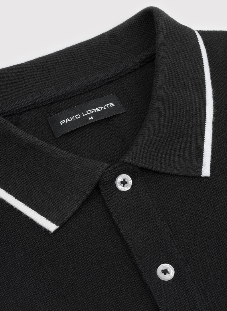 Czarny t-shirt polo