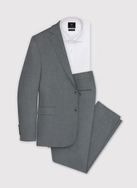 Szare gładkie spodnie garniturowe