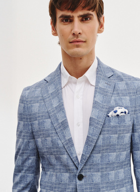 Dzianinowa marynarka w kratkę