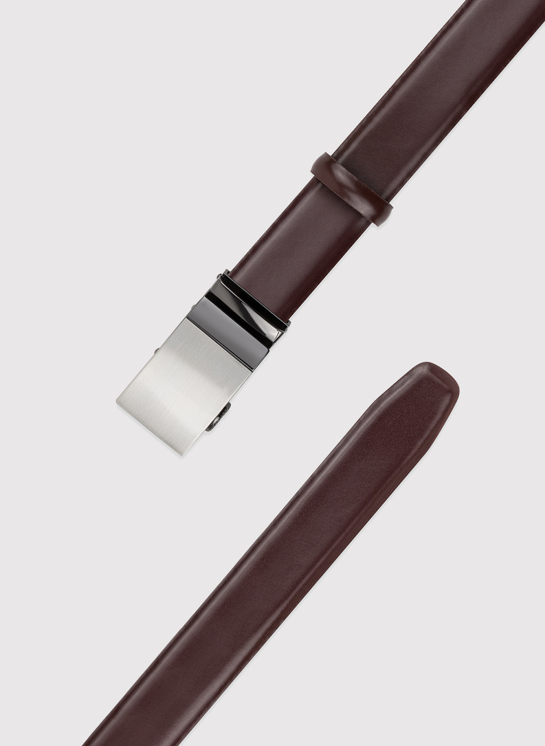 Brązowy pasek męski z automatyczną klamrą