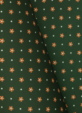 Zielona poszetka w kropki i kwiatki