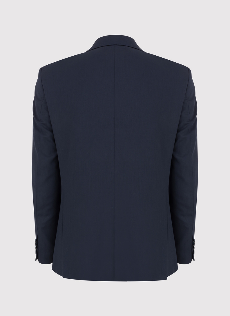 Granatowy garnitur dwurzędowy