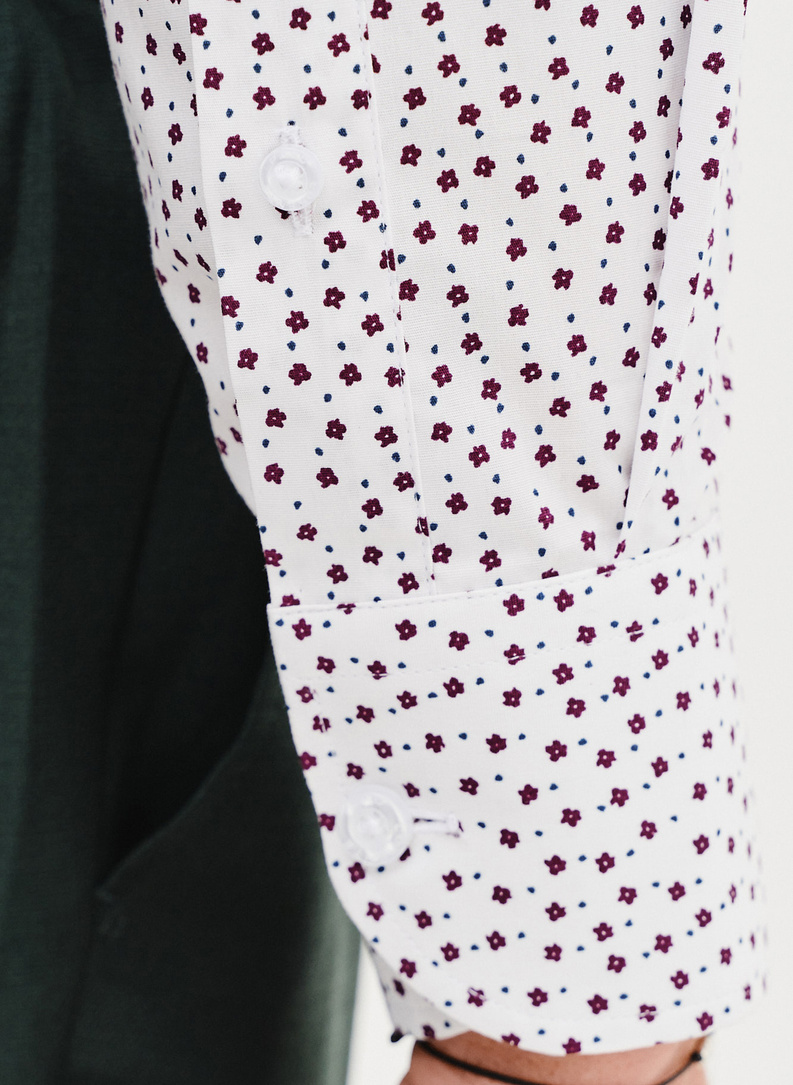 Biała koszula męska w mikrowzór