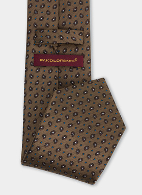 Krawat męski jedwabny beżowy P21WP-KX-252-E