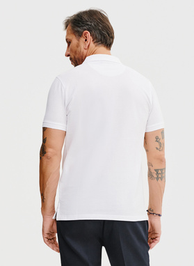 Gładki t-shirt polo w białym kolorze