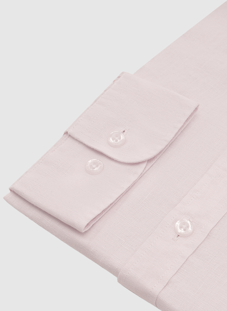 Różowa lnianna koszula męska