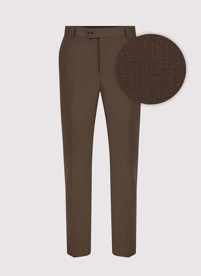 Brązowe męskie spodnie garniturowe
