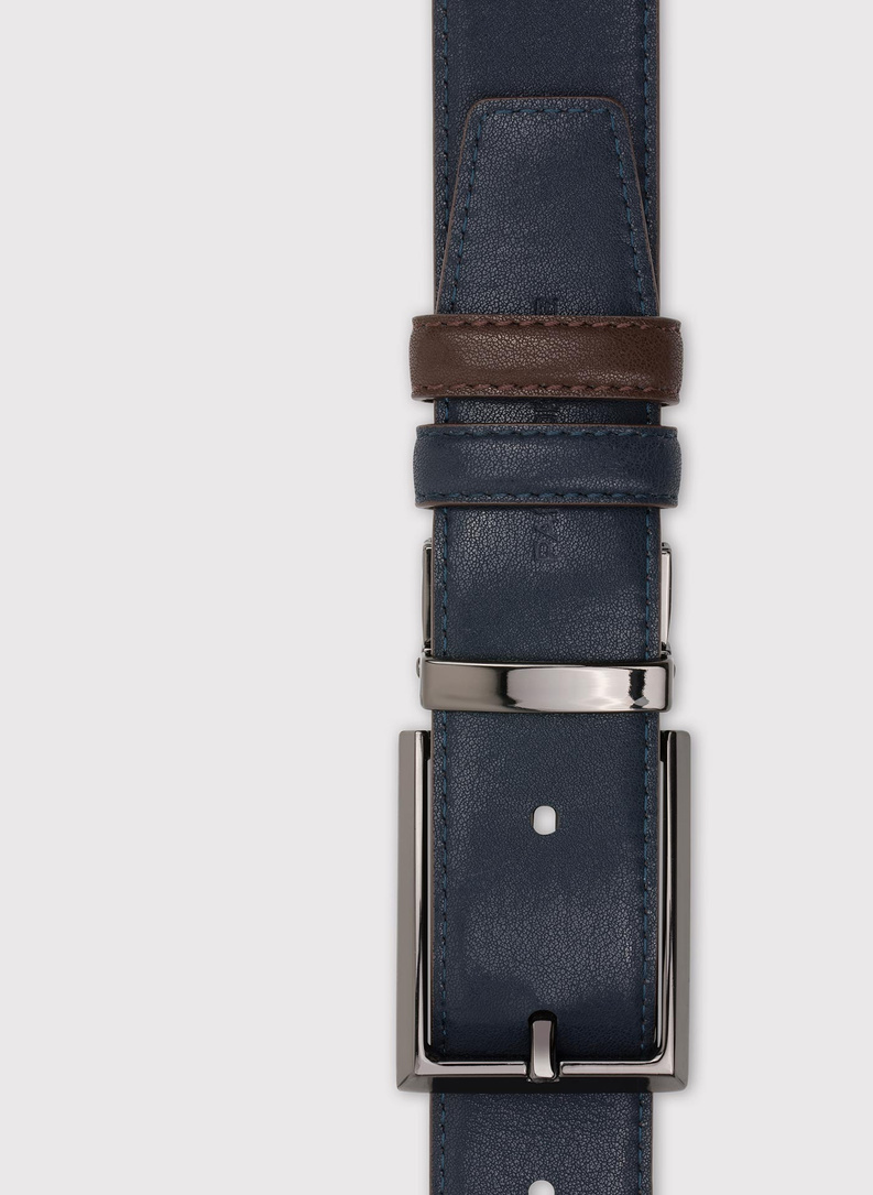 Dwustronny skórzany pasek męski