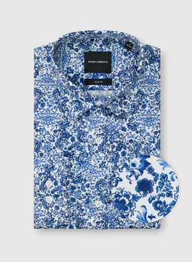 Koszula męska w niebieskie kwiaty