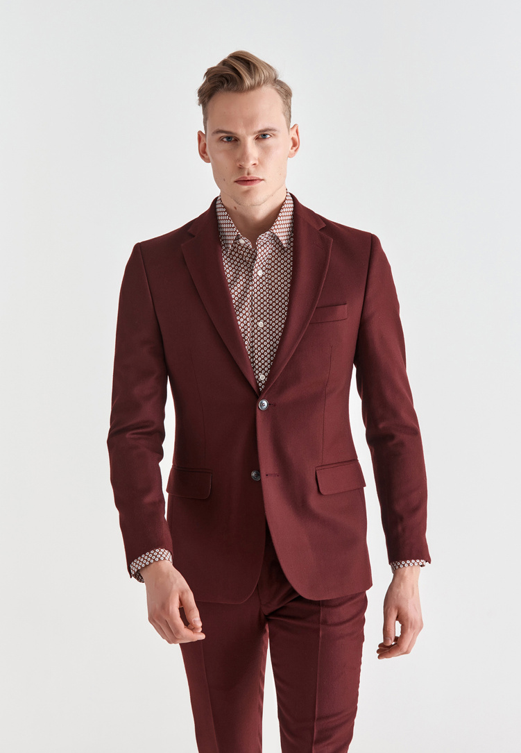 Bordowa marynarka garniturowa P21WP-3G-036-D