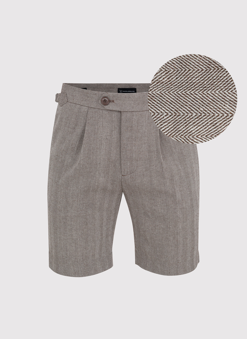 Melanżowe szorty męskie w kolorze brązowym