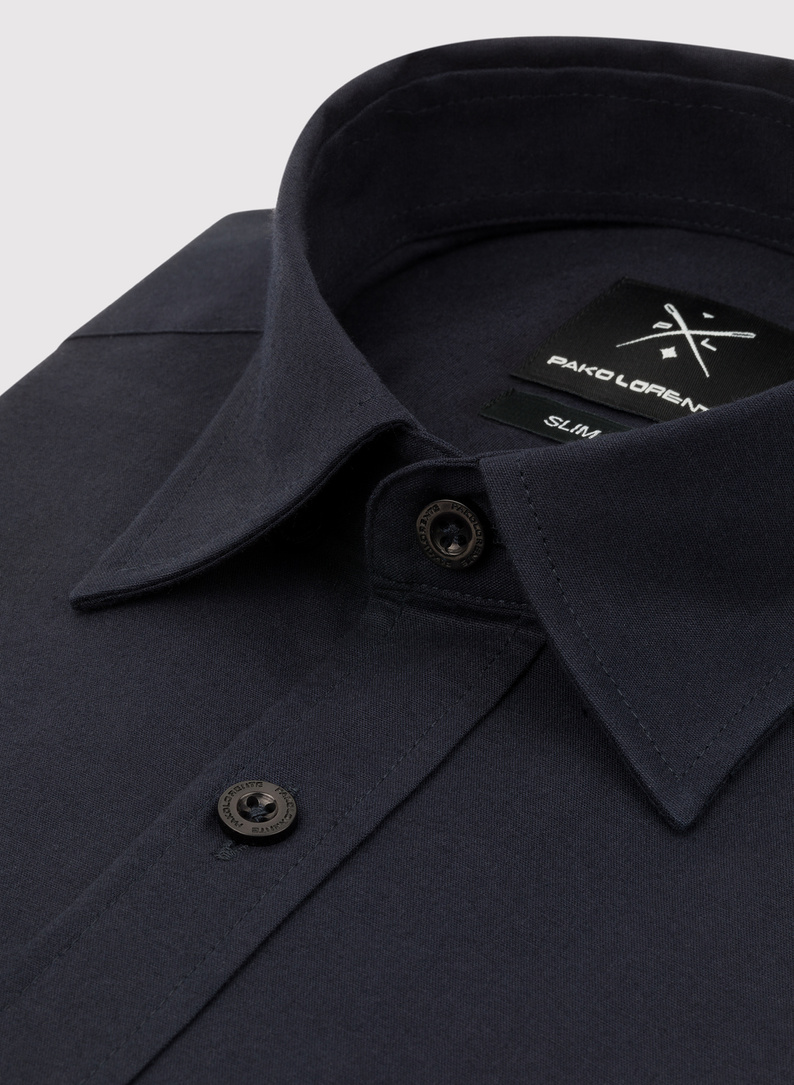 Granatowa gładka koszula męska 