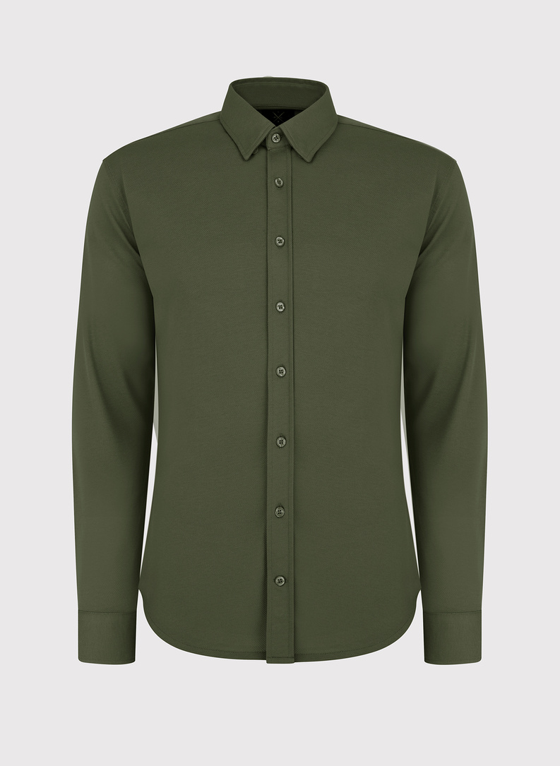 Zielona bawełniana koszula męska