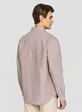 Lniana koszula w kolorze beżowym