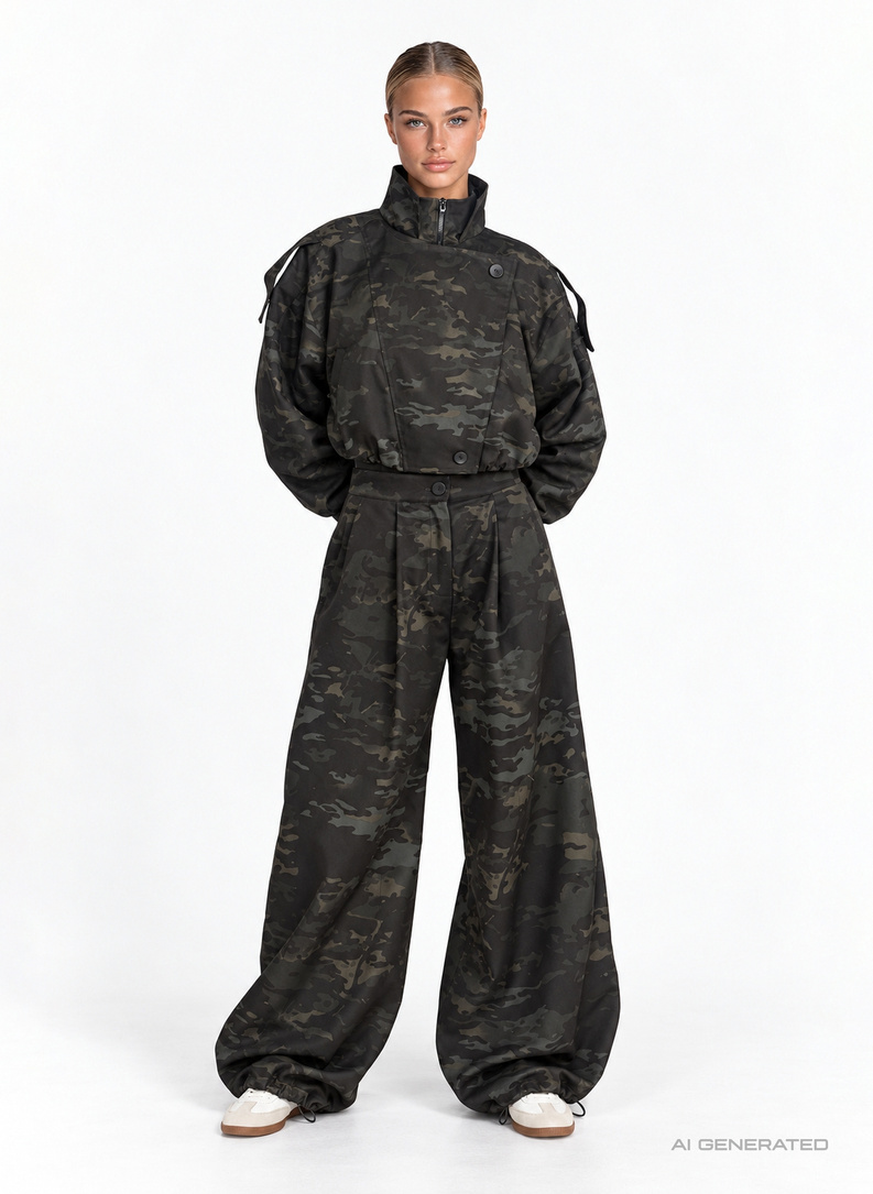 Spodnie moro COMMAND PANTS czarno-zielone