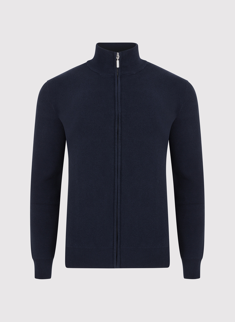 Sweter męski rozpinany w kolorze granatowym